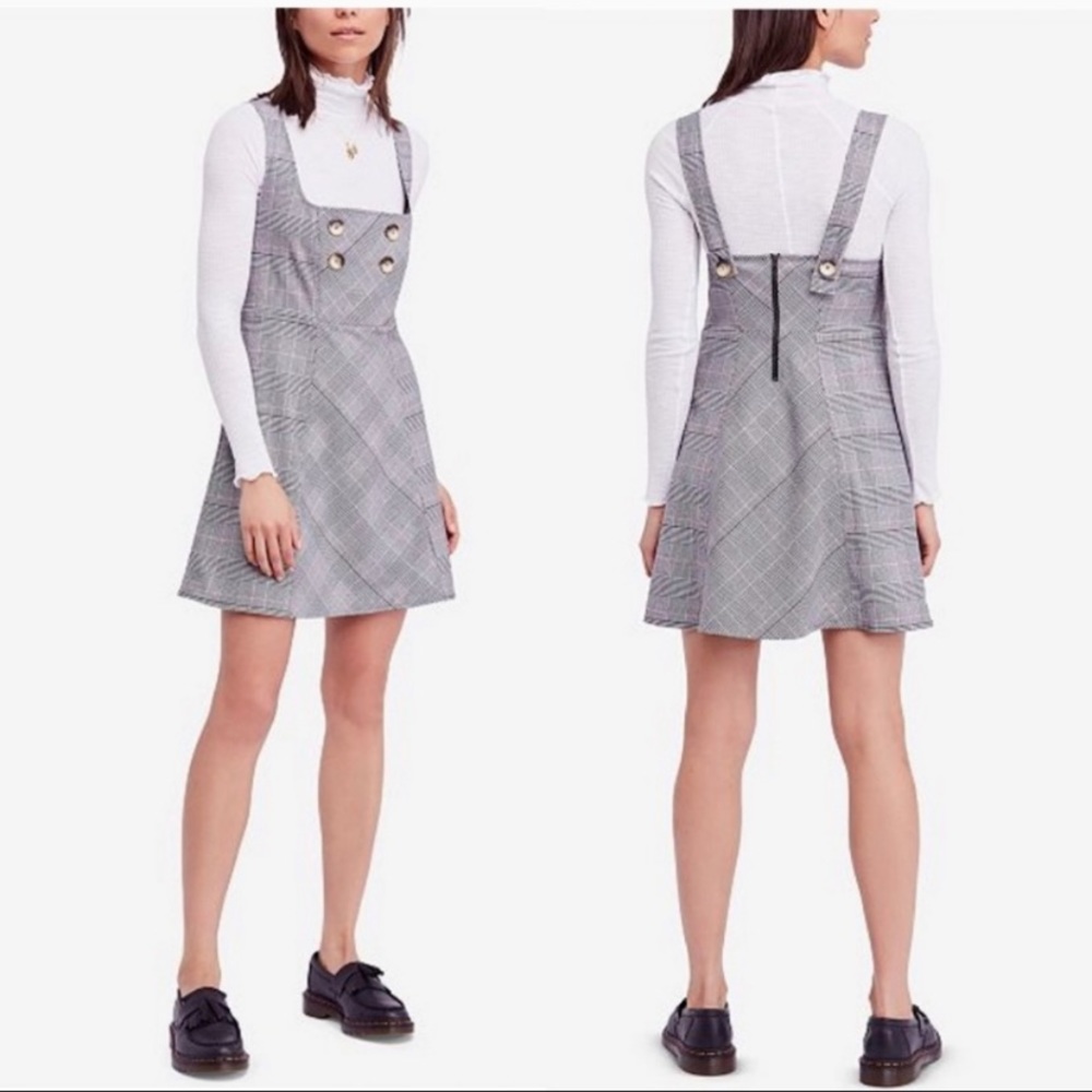 Free People Plaid Jumper Dress New size 10